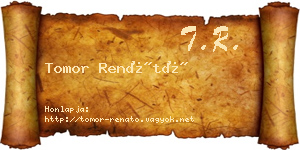 Tomor Renátó névjegykártya