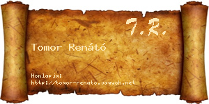Tomor Renátó névjegykártya
